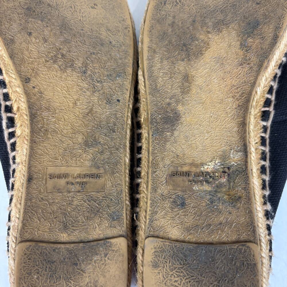 Saint Laurent Spellout Black Espadrilles Women's 7 - Picture 9 of 16